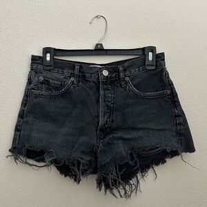Agolde Women's Parker Button Fly Denim Cut-Off Shorts – Black, Size 25 Festival